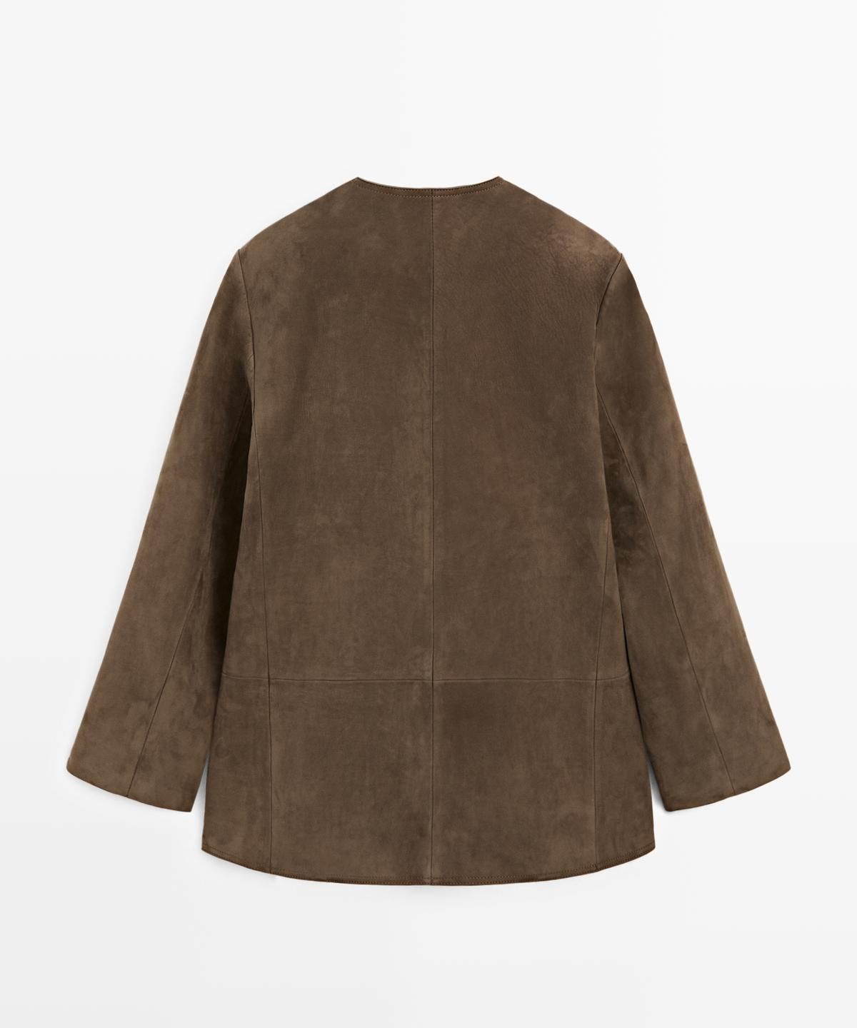 마시모두띠(MASSIMO DUTTI) 스웨이드 레더 블레이저