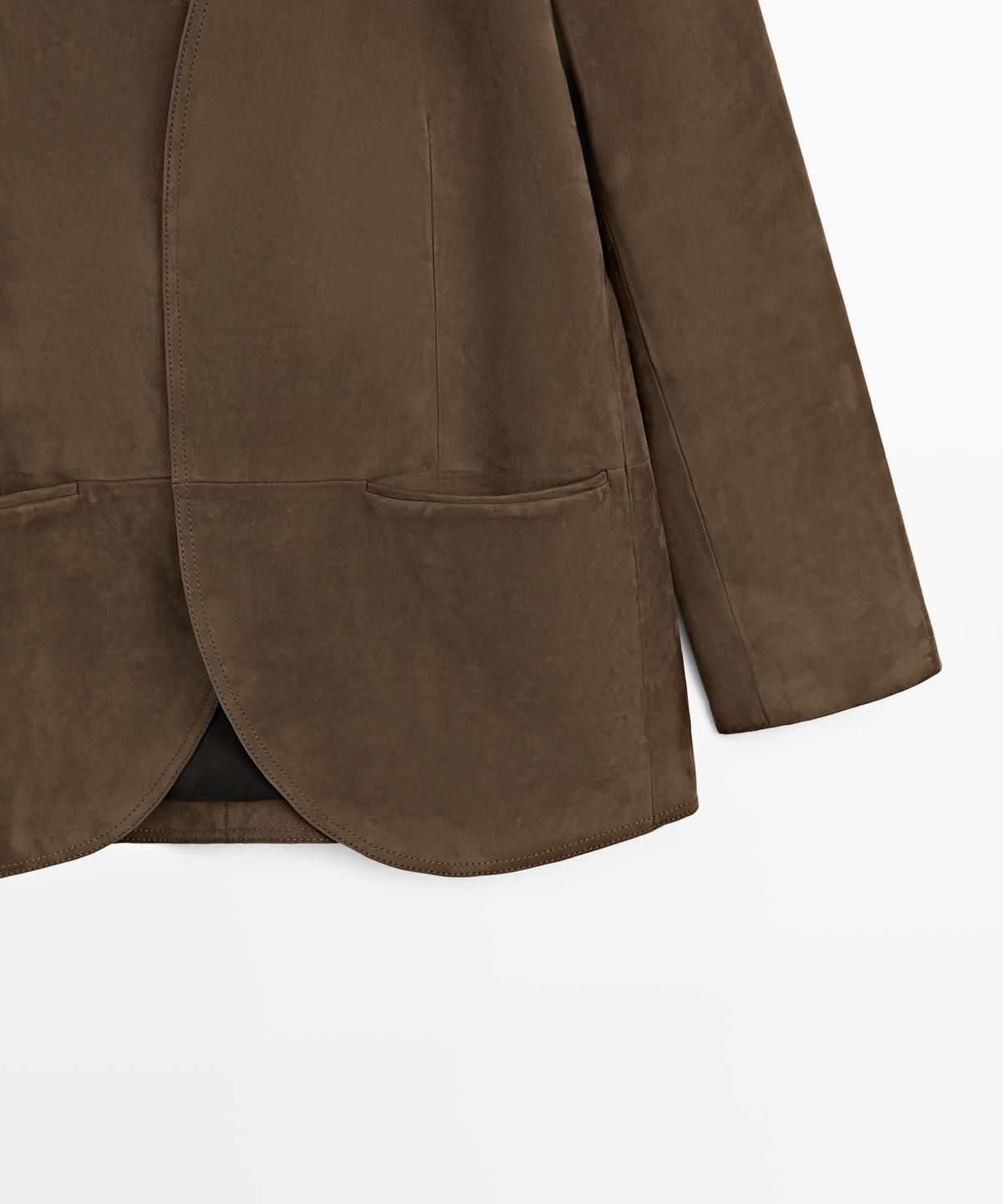 마시모두띠(MASSIMO DUTTI) 스웨이드 레더 블레이저