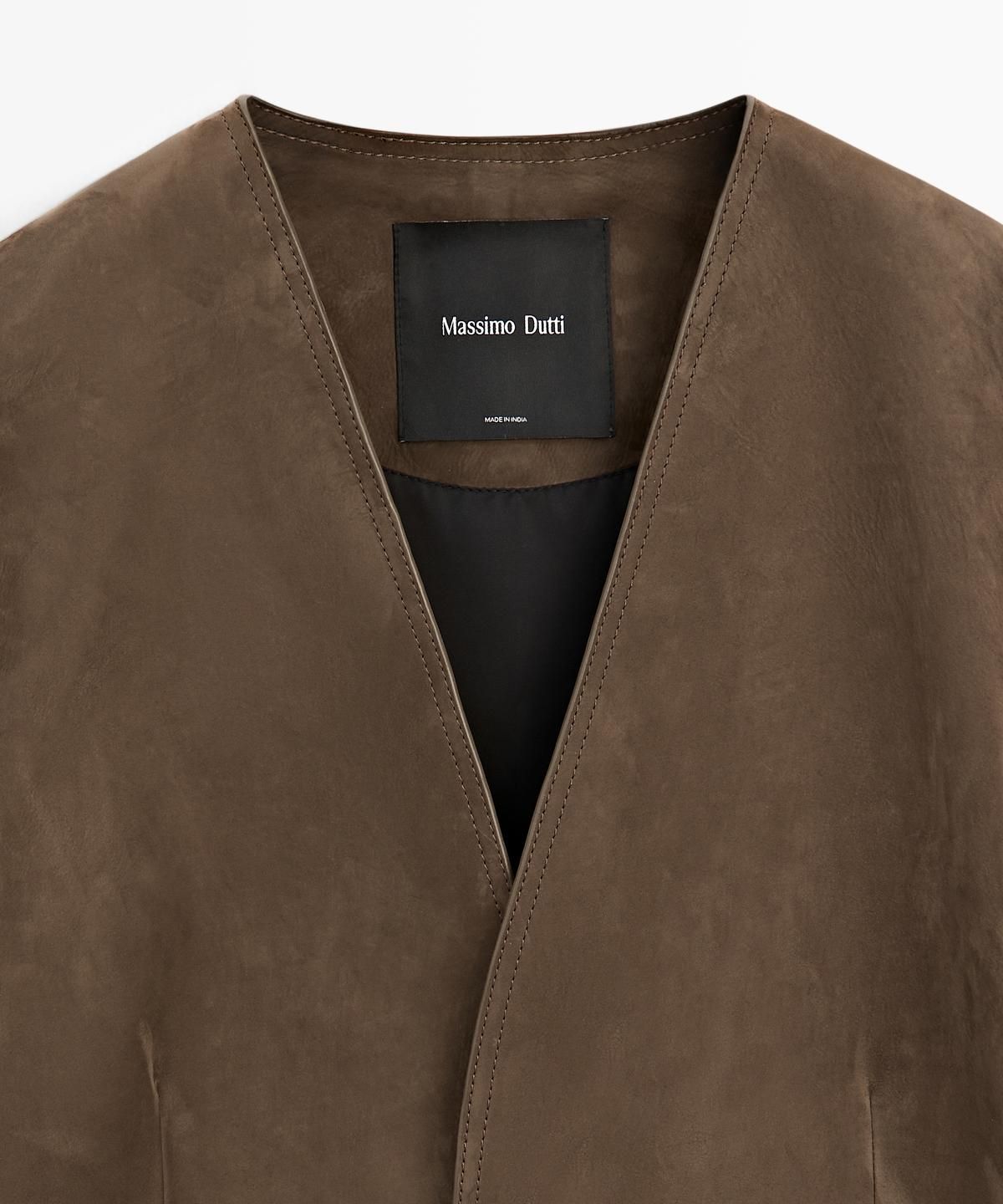 마시모두띠(MASSIMO DUTTI) 스웨이드 레더 블레이저