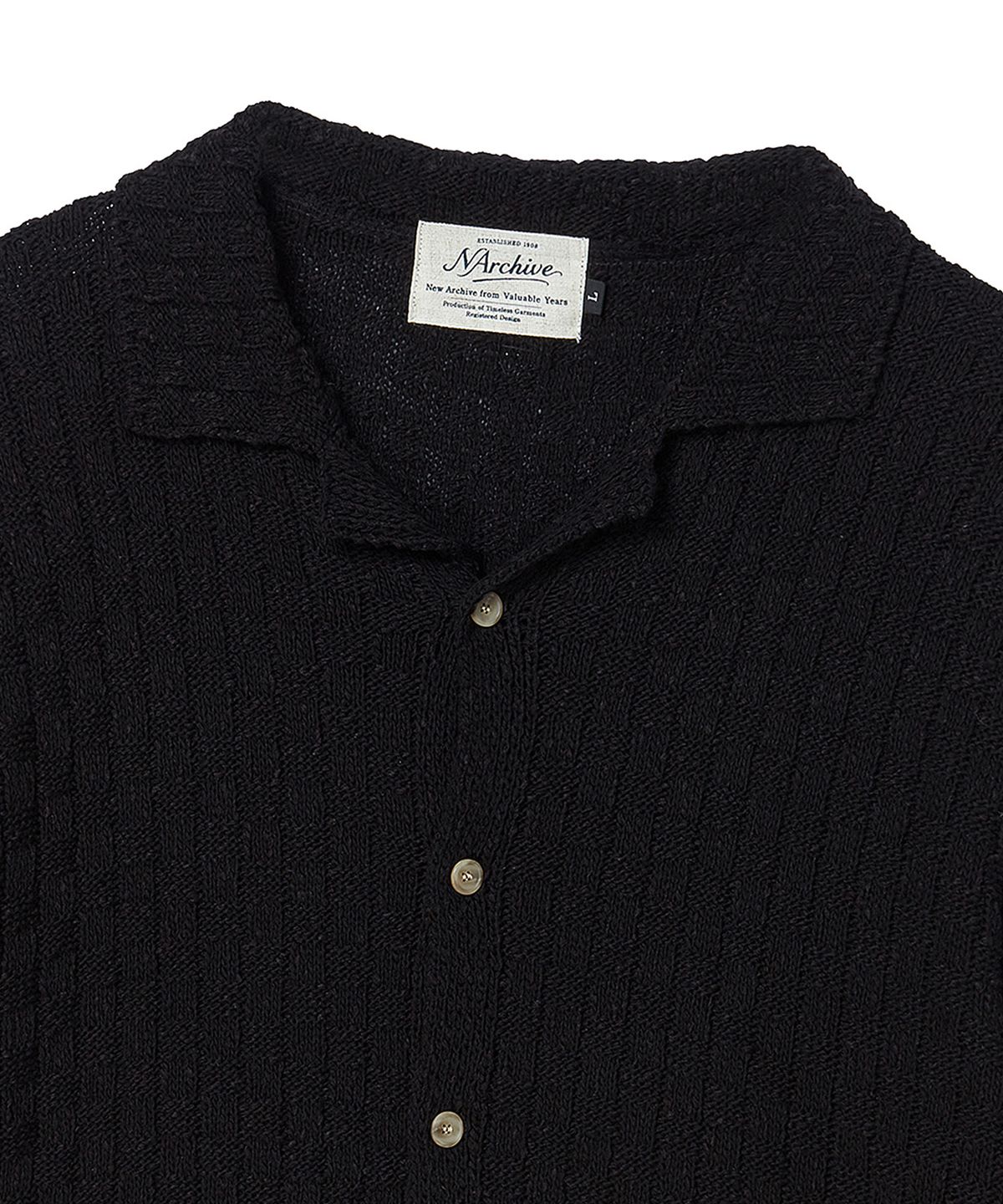 비욘드클로젯(BEYOND CLOSET) [COLLECTION LINE] 위빙 텍스처 니트 가디건 블랙
