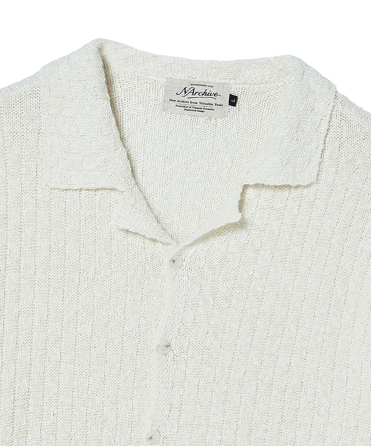 비욘드클로젯(BEYOND CLOSET) [COLLECTION LINE] 위빙 텍스처 니트 가디건 아이보리