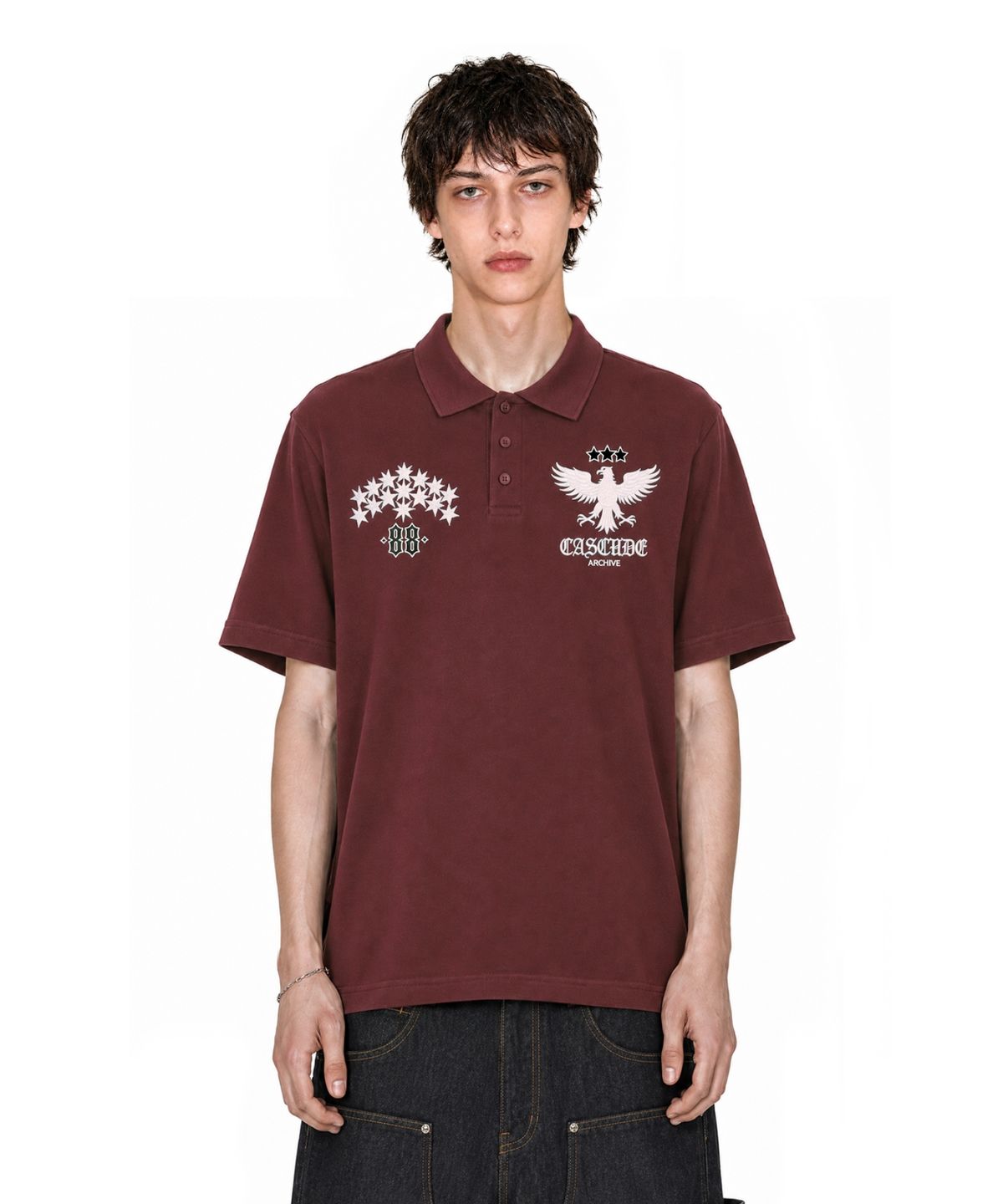 아이돈워너셀(IDWS) Star Ridge Polo Shirt Burgundy