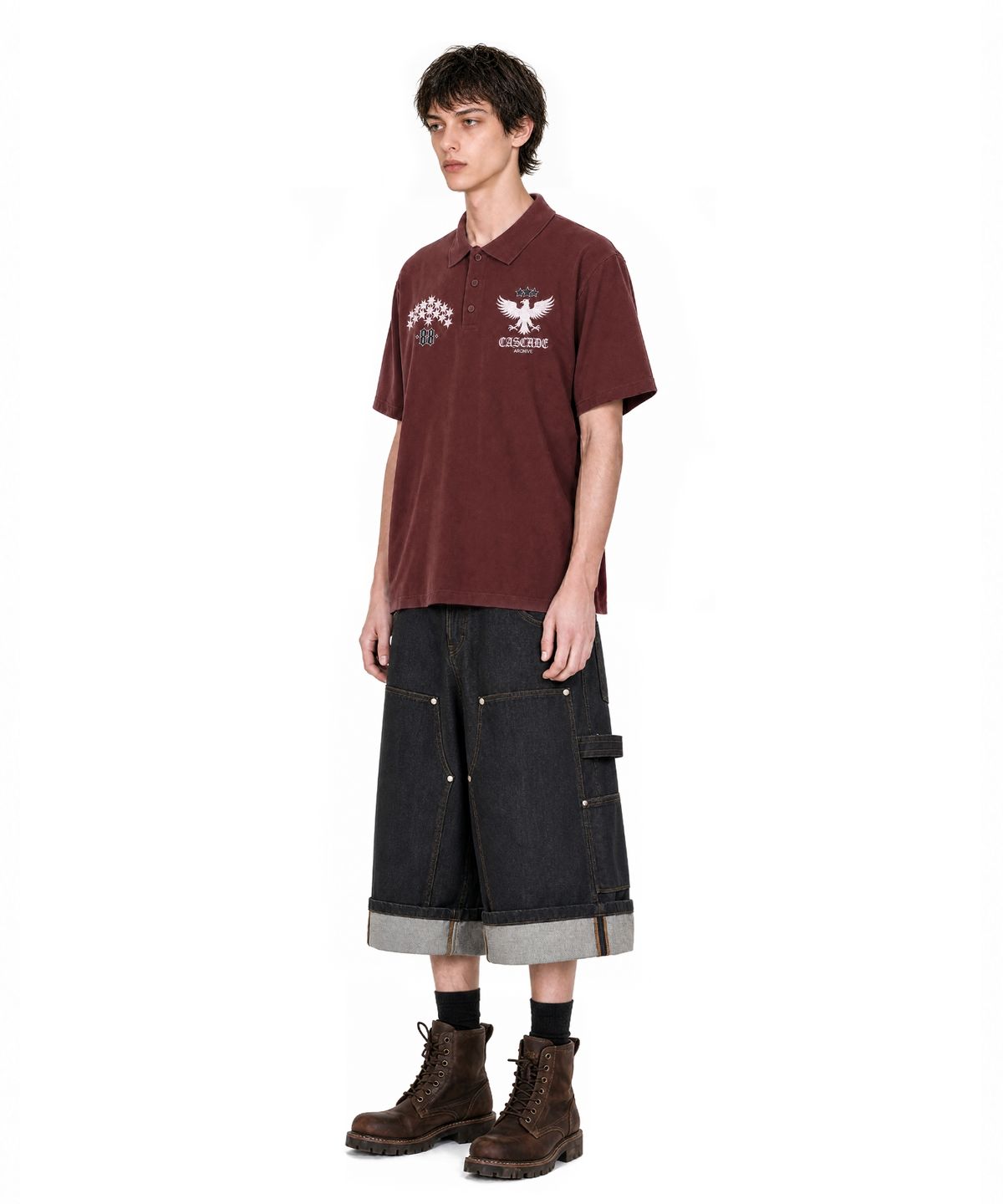 아이돈워너셀(IDWS) Star Ridge Polo Shirt Burgundy
