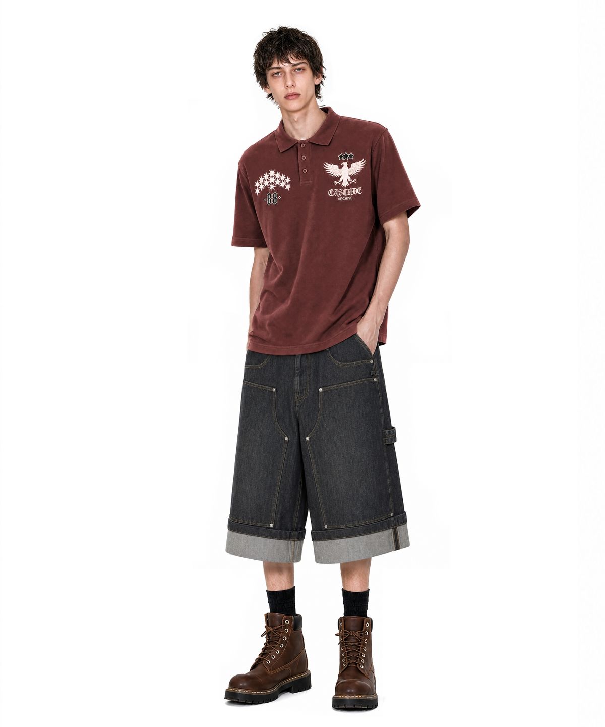아이돈워너셀(IDWS) Star Ridge Polo Shirt Burgundy