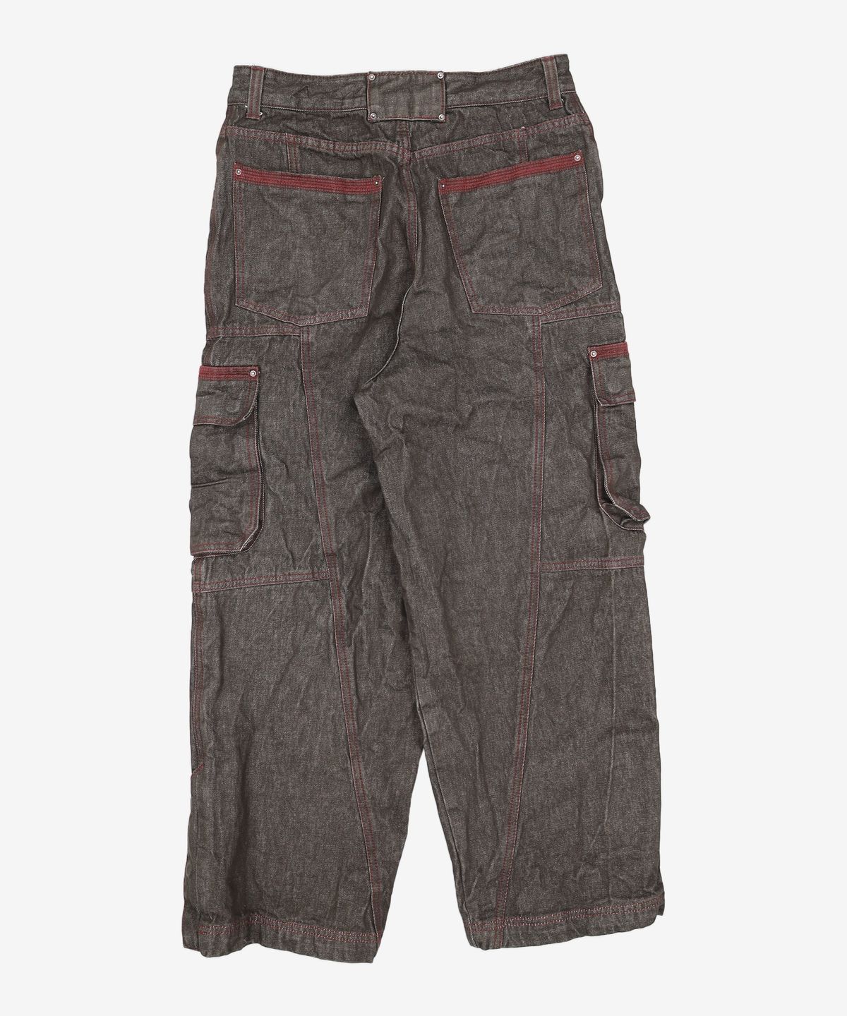 메종미네드(MAISON MINED) OBLIQUE PATCH DENIM PANTS BURGUNDY 48