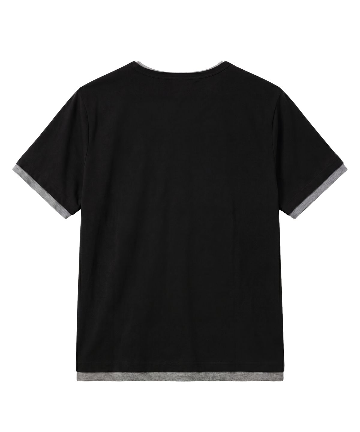아이돈워너셀(IDWS) Layered Henley Neck T-Shirt Black