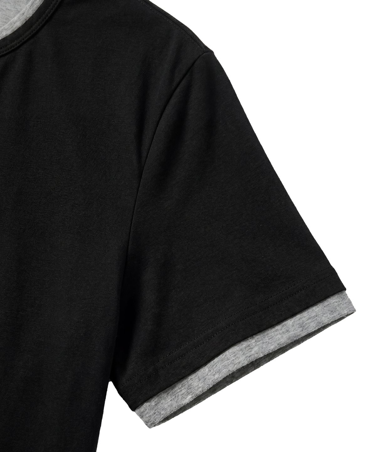 아이돈워너셀(IDWS) Layered Henley Neck T-Shirt Black