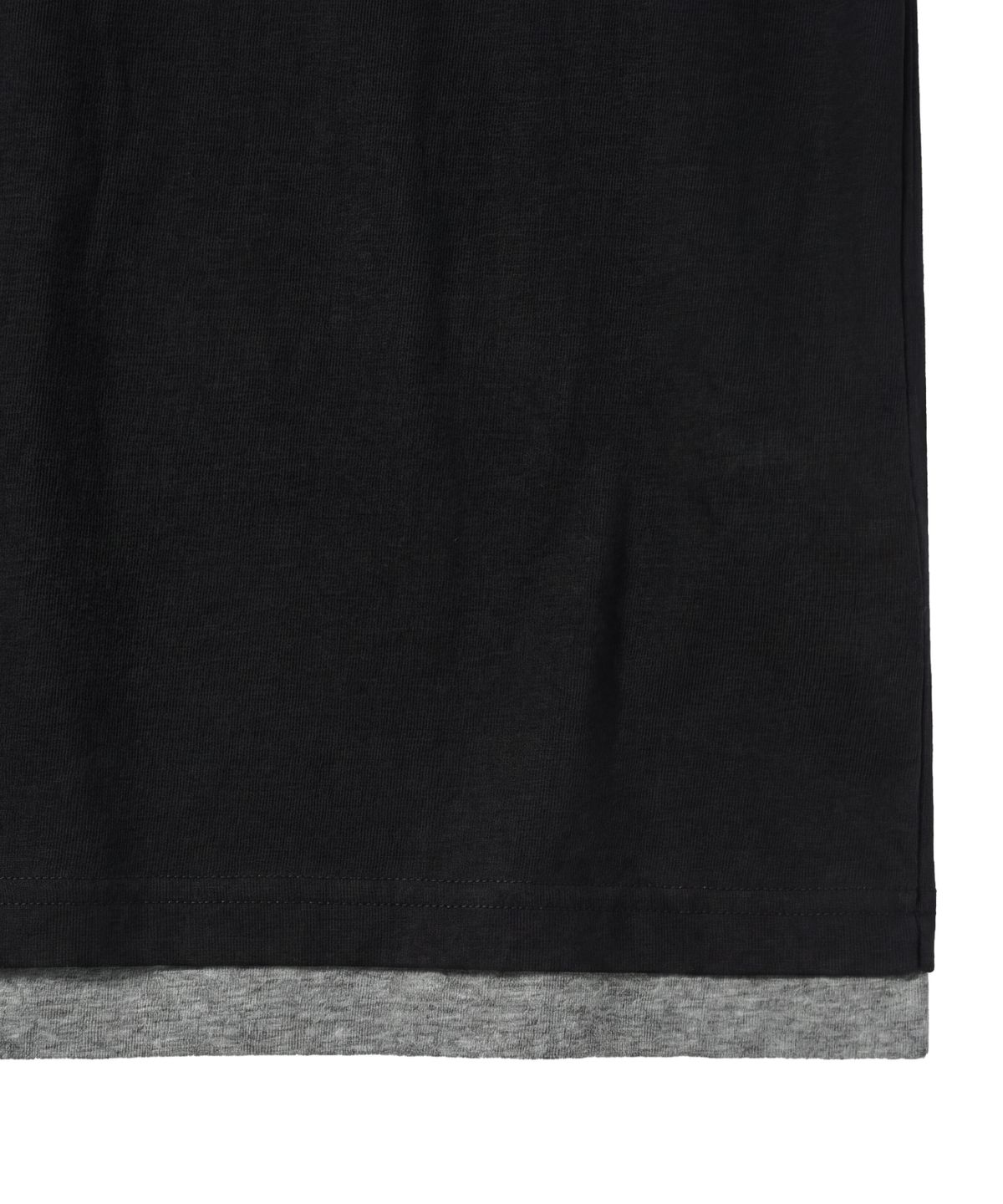 아이돈워너셀(IDWS) Layered Henley Neck T-Shirt Black