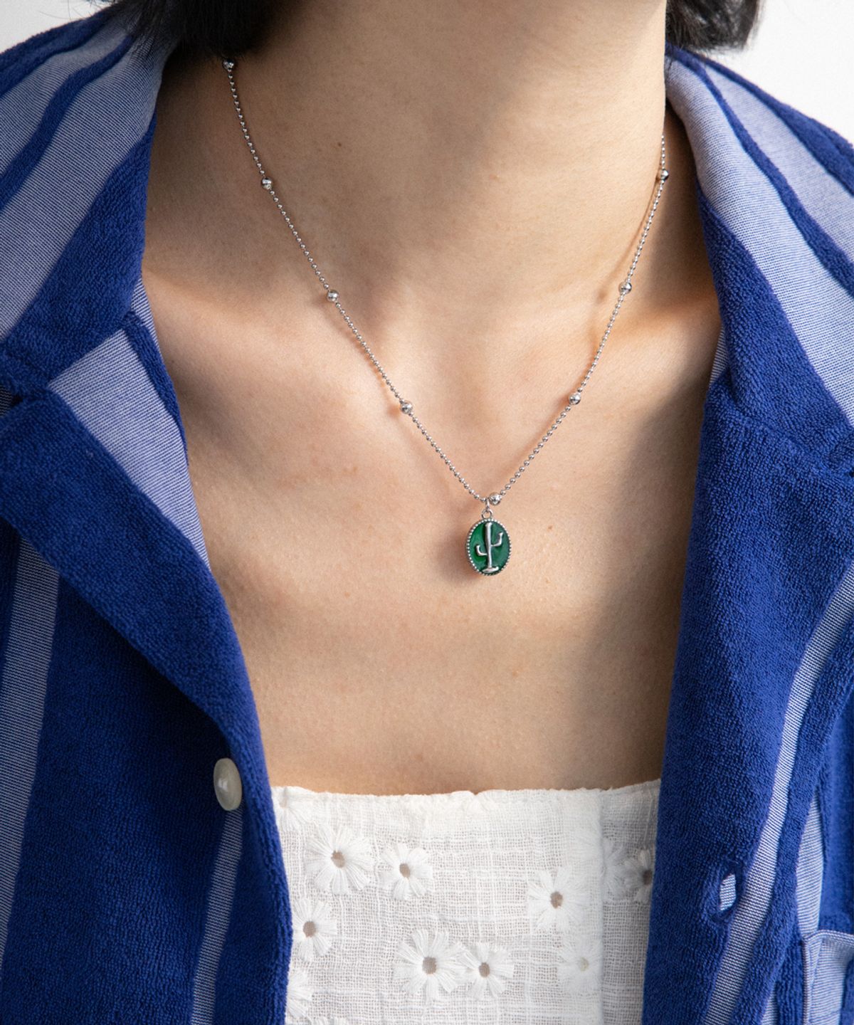 링거피스(LINGER PIECE) [Unisex] Western cactus necklace
