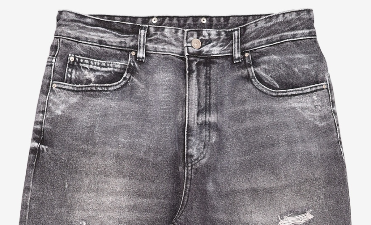 메종미네드(MAISON MINED) ISLAND SQUARE PATCH DENIM PANTS BLACK 50