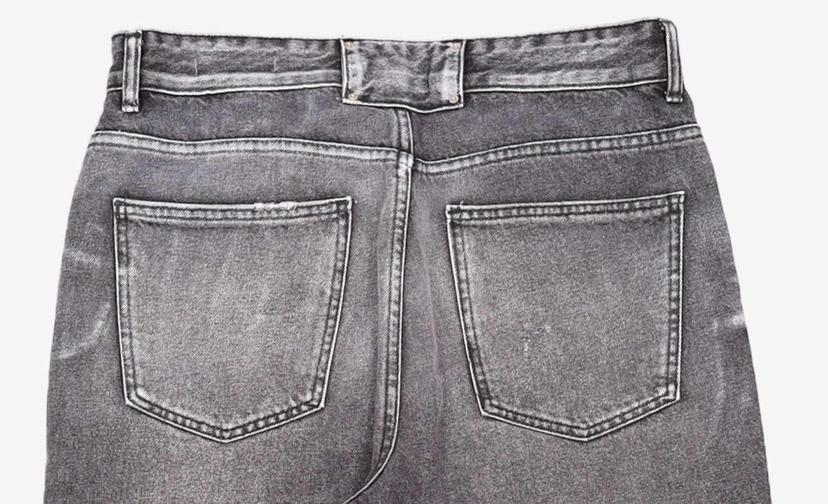 메종미네드(MAISON MINED) ISLAND SQUARE PATCH DENIM PANTS BLACK 50