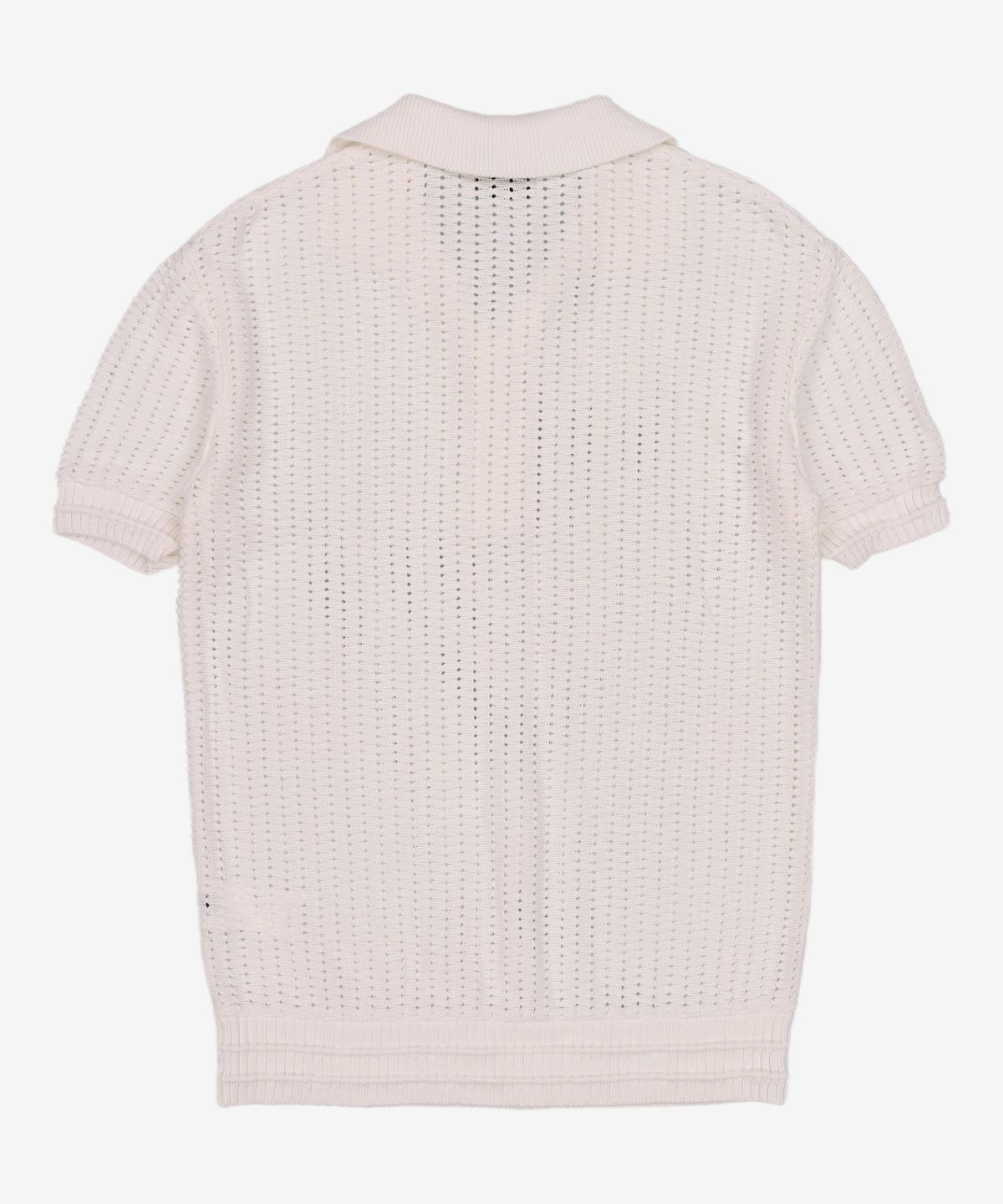 메종미네드(MAISON MINED) BUTTER CREAM KNIT HALF SHIRTS S