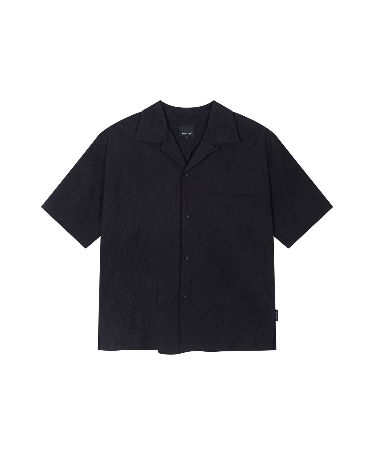 밀라코드(MILACODE) Wild Crease Open Shirts - BLACK