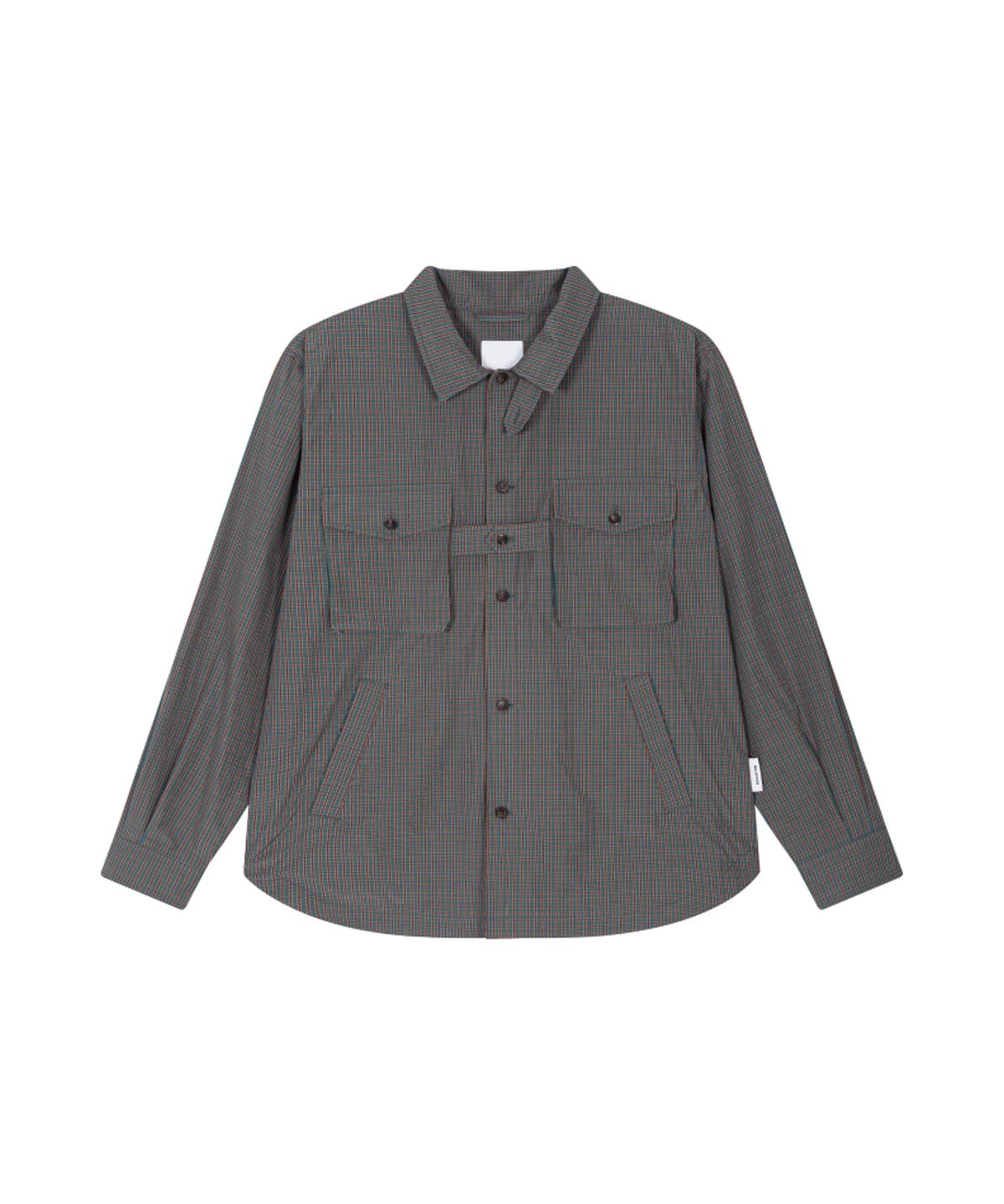 밀라코드(MILACODE) Small Check Shirt Jacket - GREEN