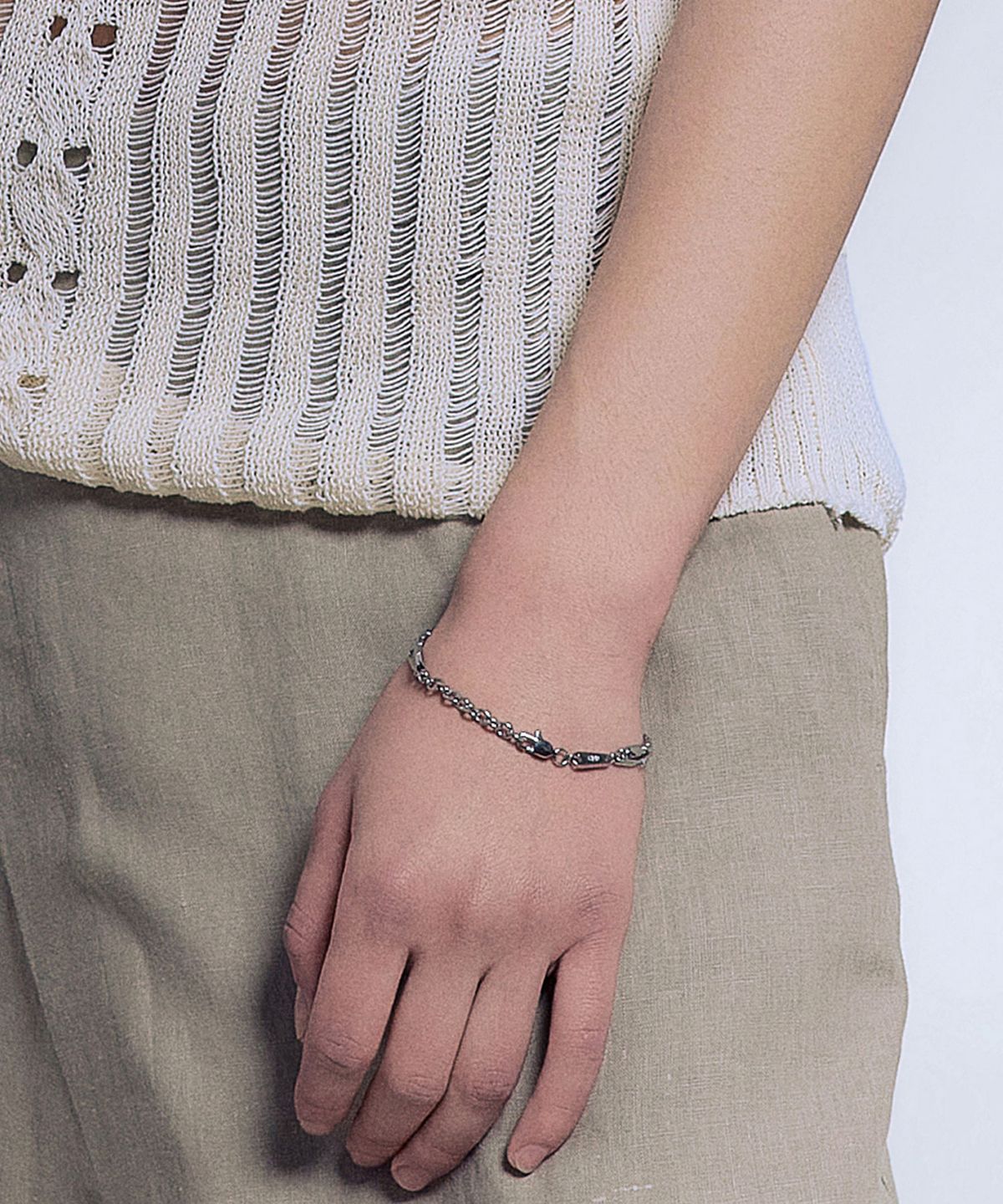 카인드오브(KINDOF) 랭글 두줄 체인팔찌 Rangle double chain bracelet