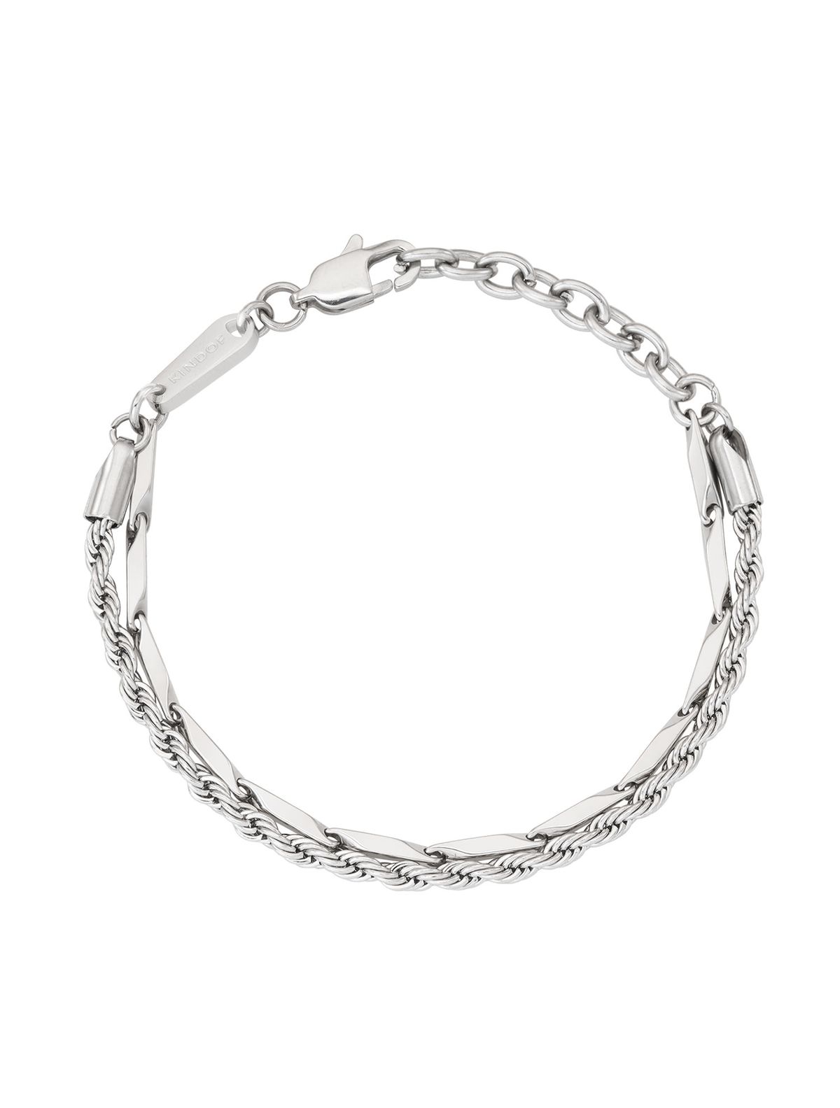 카인드오브(KINDOF) 랭글 두줄 체인팔찌 Rangle double chain bracelet