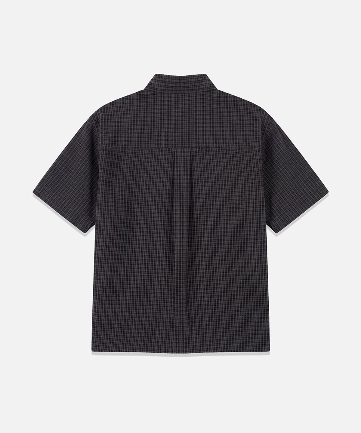 이코르(ECORR) [이코르 X 홍또기] 데일리 크롭 반팔 체크 셔츠 : 2COLOR