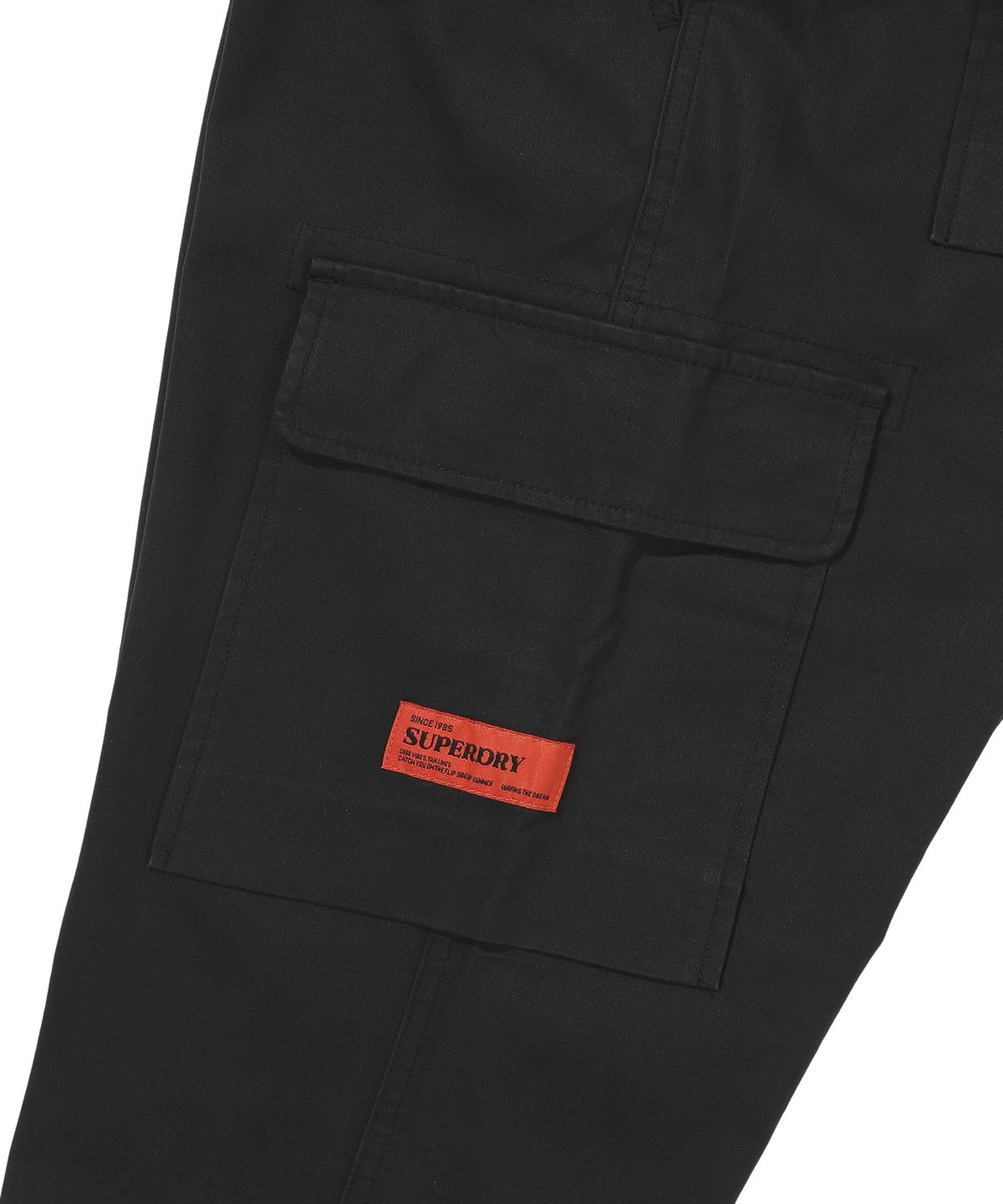 슈퍼드라이(SUPERDRY) 레이블 슬림 카고 팬츠 블랙 SDMLWAP60BLK