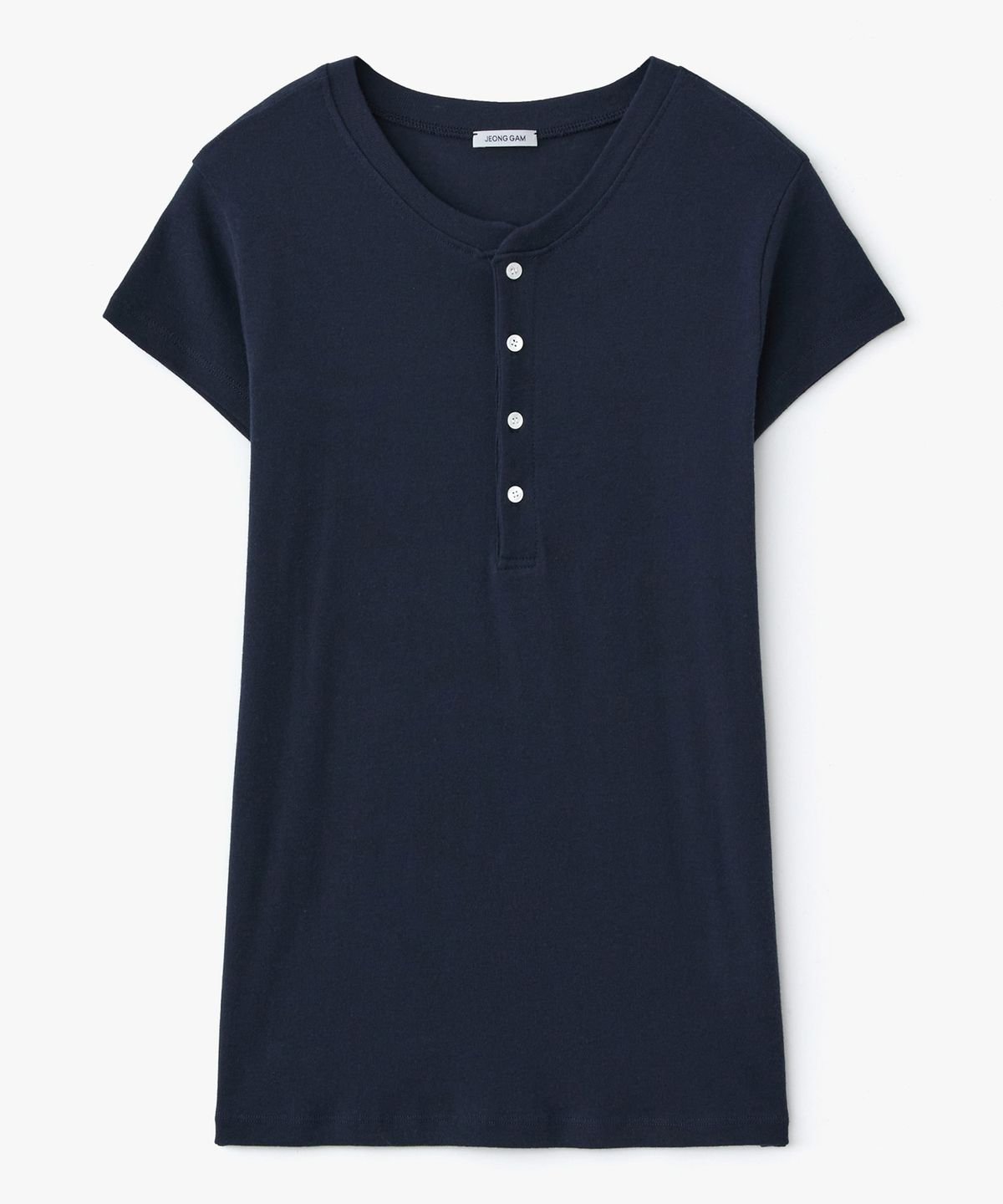 정감 스튜디오(JEONGGAM STUDIOS) Henley Neck Short Sleeve Tee_5 Color