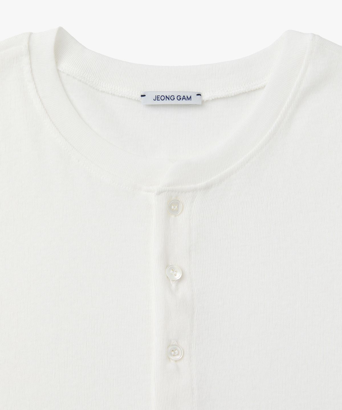 정감 스튜디오(JEONGGAM STUDIOS) Henley Neck Short Sleeve Tee_5 Color