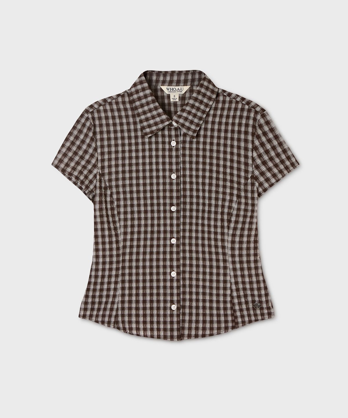 후아유(WHO.A.U) Slim-fit Check Shirts (F) / WHYCG2561F