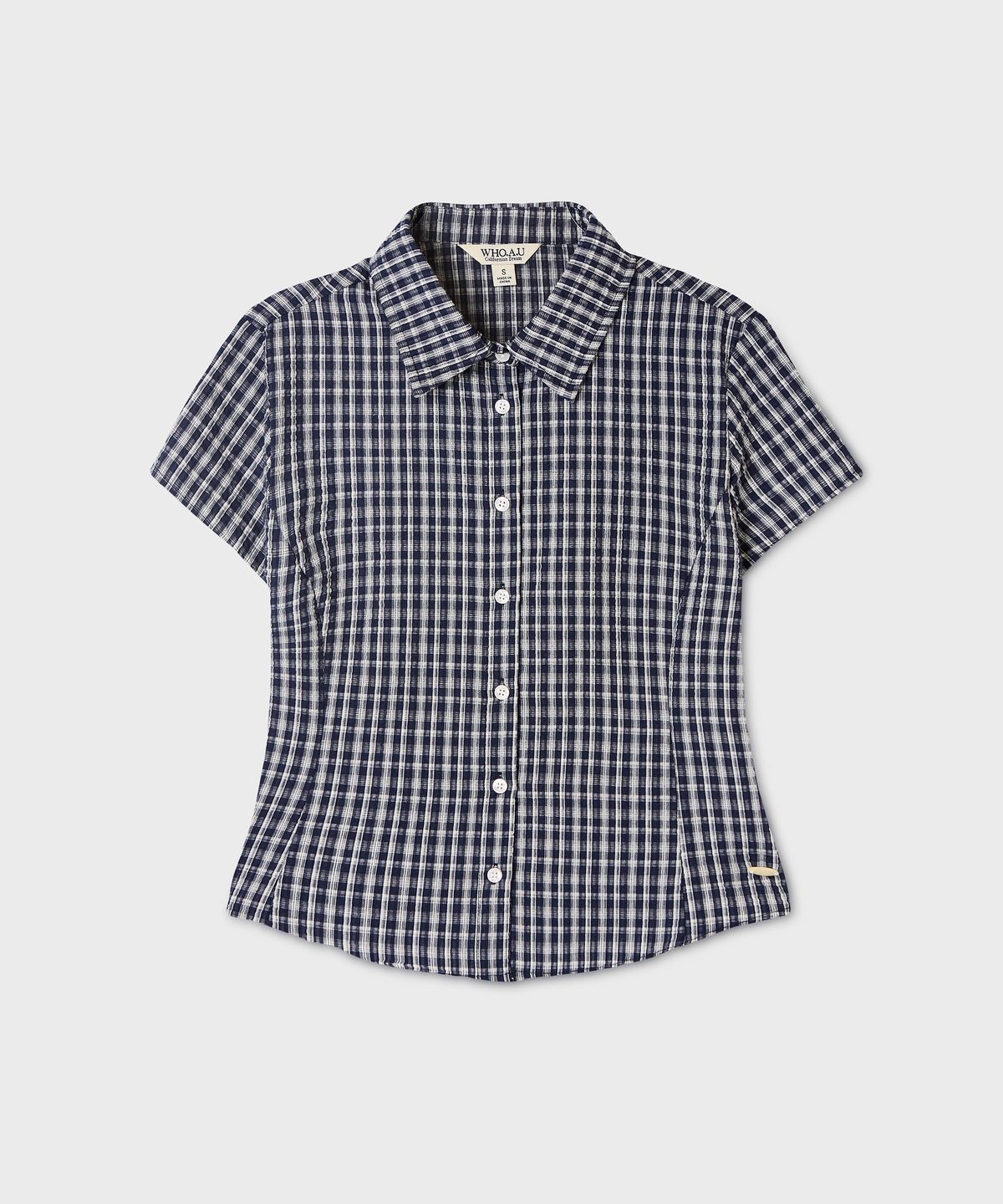 후아유(WHO.A.U) Slim-fit Check Shirts (F) / WHYCG2561F