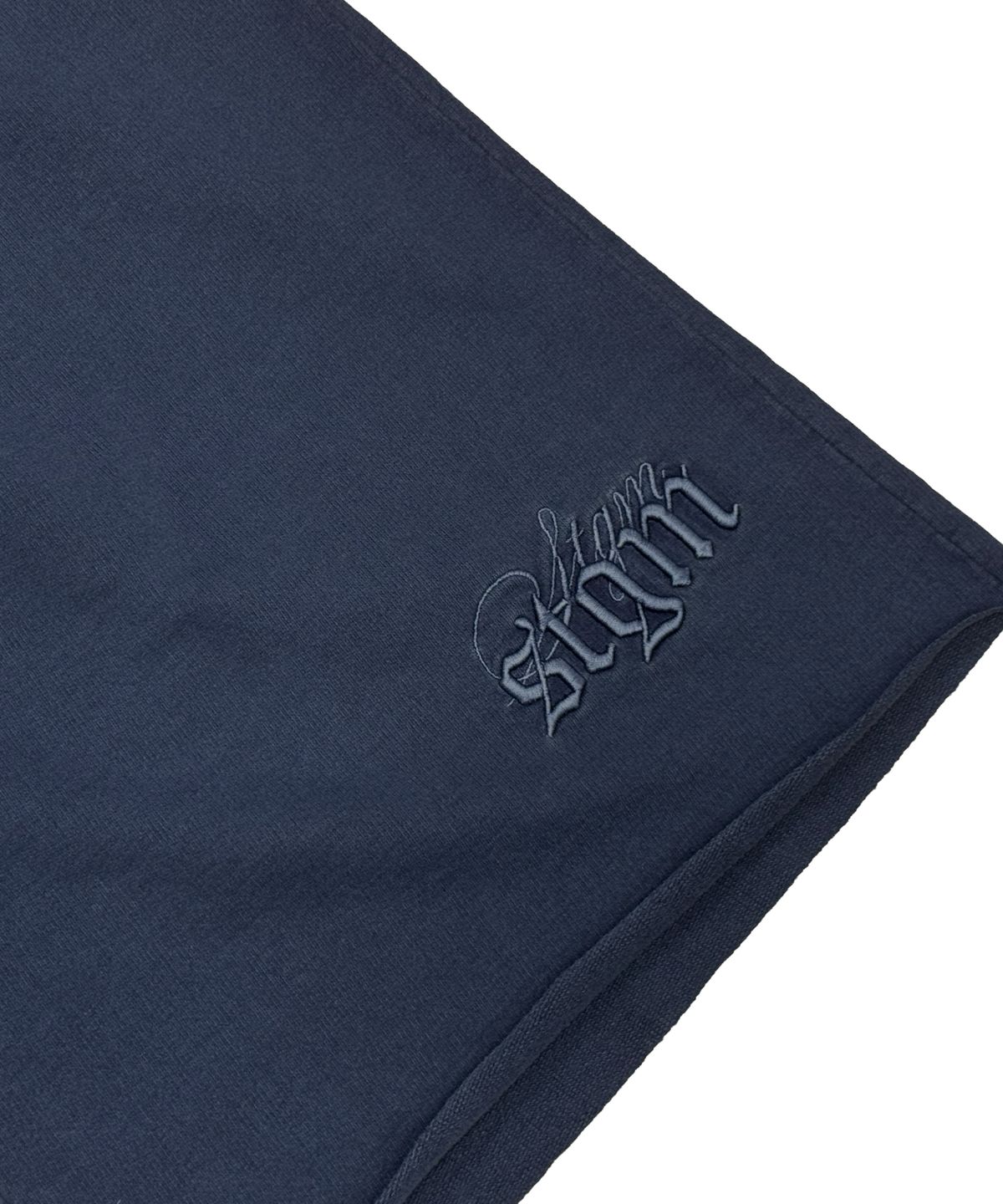 스티그마(STIGMA) RAW-CUT PIGMENT BURMUDA PANTS NAVY