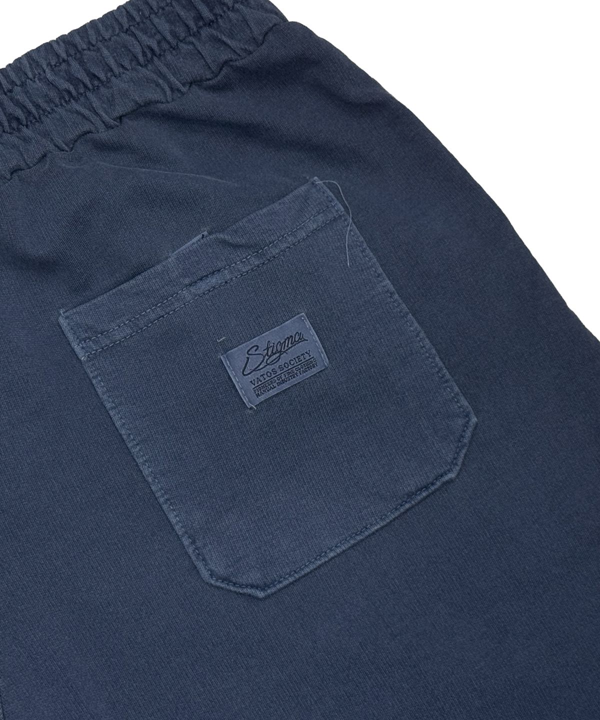 스티그마(STIGMA) RAW-CUT PIGMENT BURMUDA PANTS NAVY