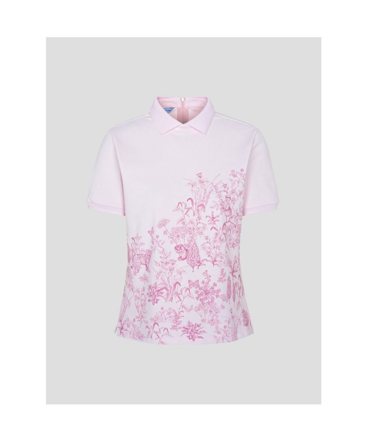빈폴골프(BEANPOLE GOLF) [다리아송] 여성 패턴 칼라 반소매 티셔츠 - 라이트 핑크