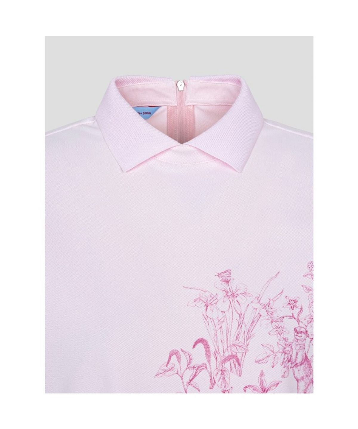 빈폴골프(BEANPOLE GOLF) [다리아송] 여성 패턴 칼라 반소매 티셔츠 - 라이트 핑크