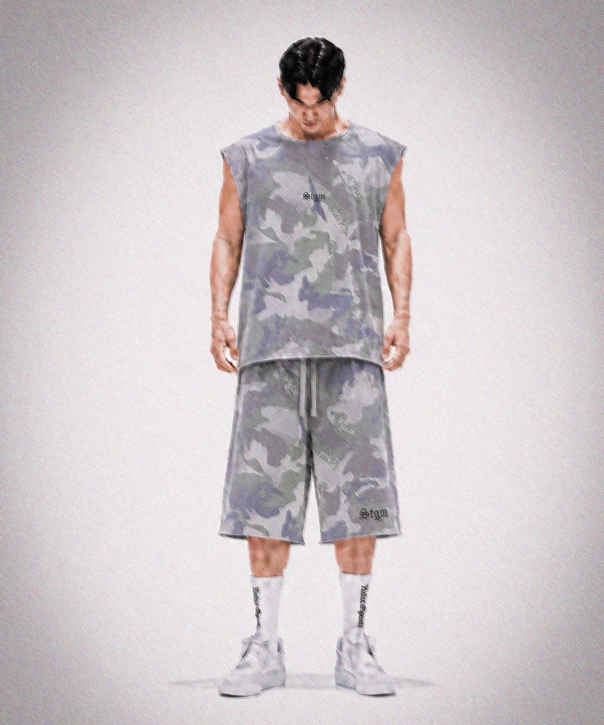 스티그마(STIGMA) RAW-CUT BURMUDA PANTS CAMO