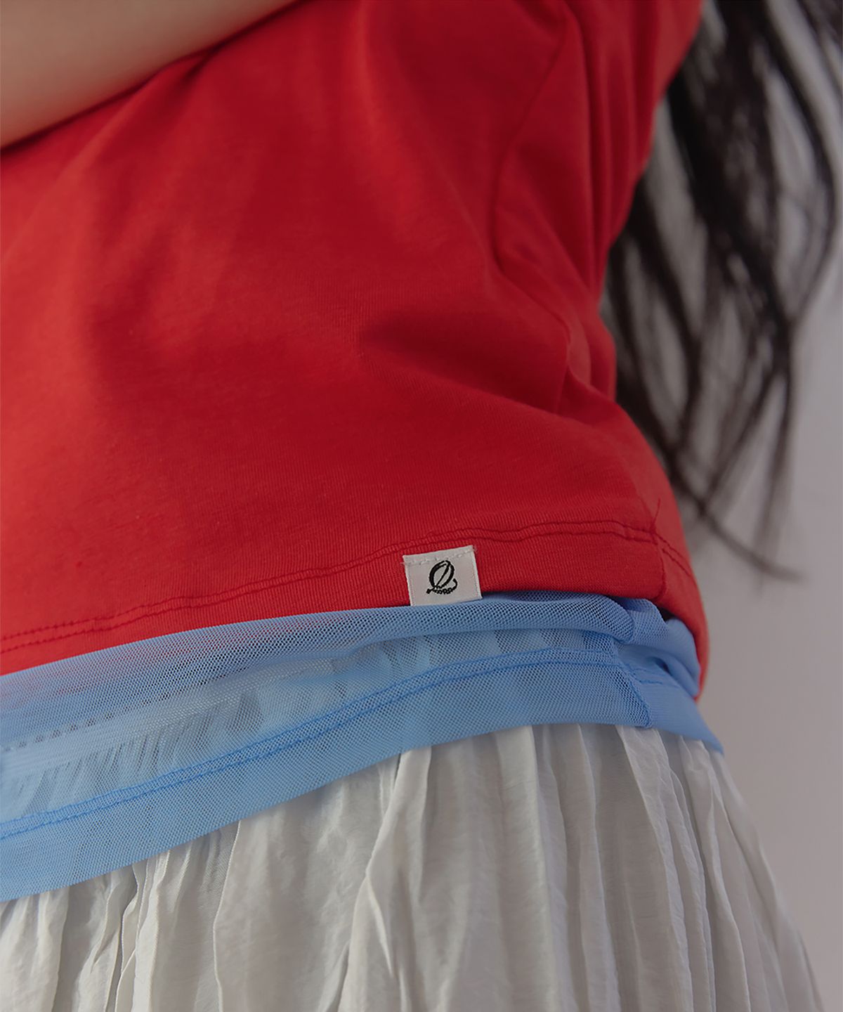 론크(LONQUE) VIVID SLIM SPAN HALF SLEEVE T-SHIRT (RED)