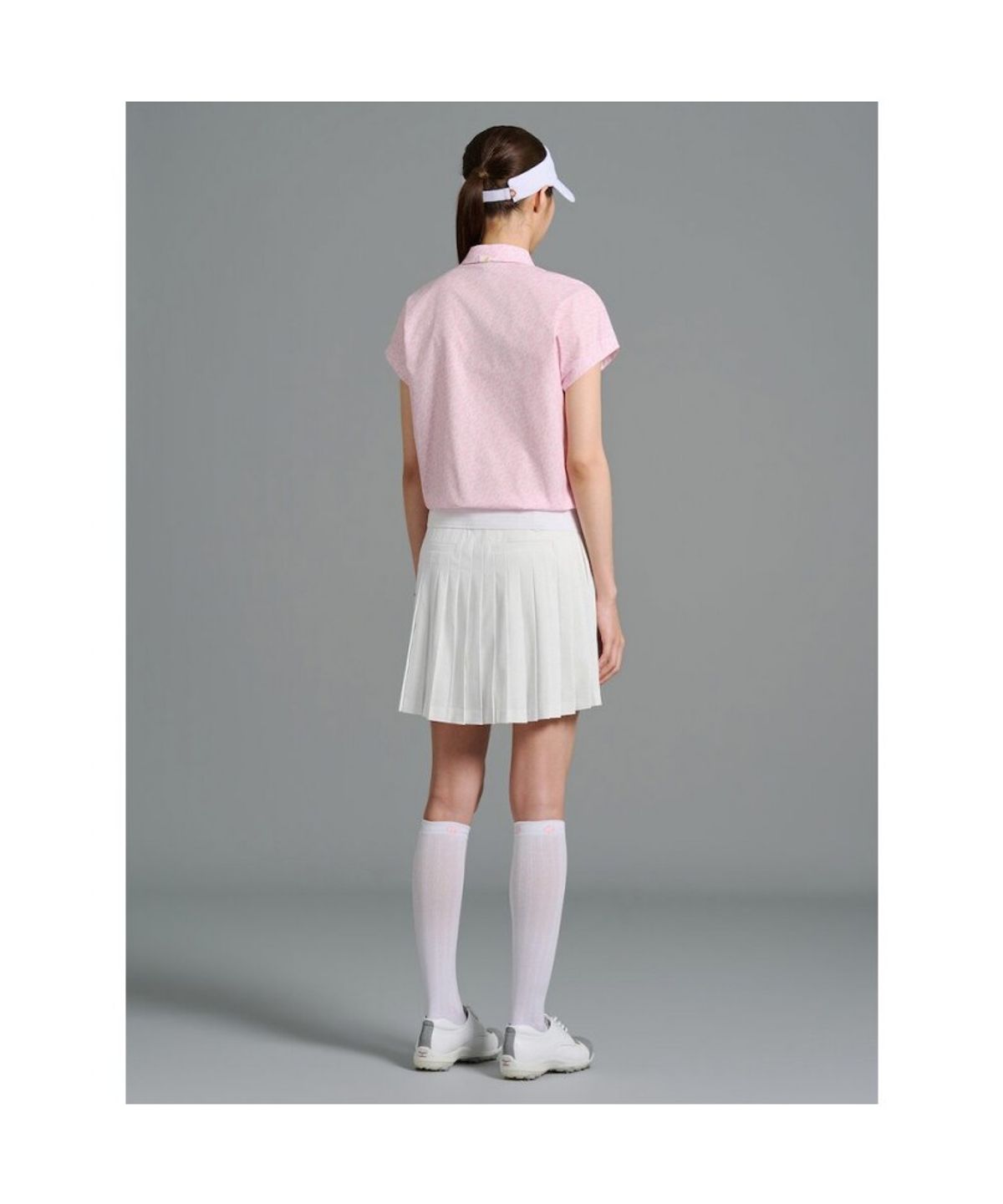 빈폴골프(BEANPOLE GOLF) [B_under] 여성 타공믹스 우븐 반소매 티셔츠 - 라이트 핑크