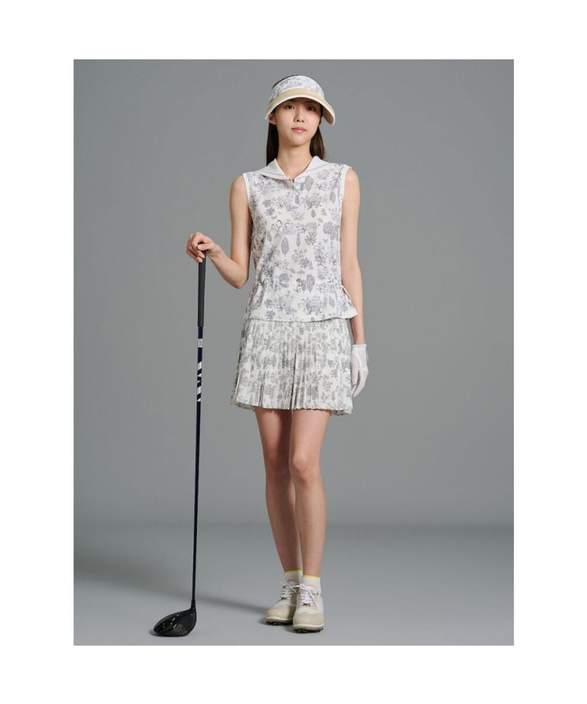 빈폴골프(BEANPOLE GOLF) [다리아송] 여성 패턴 큐롯 - 화이트