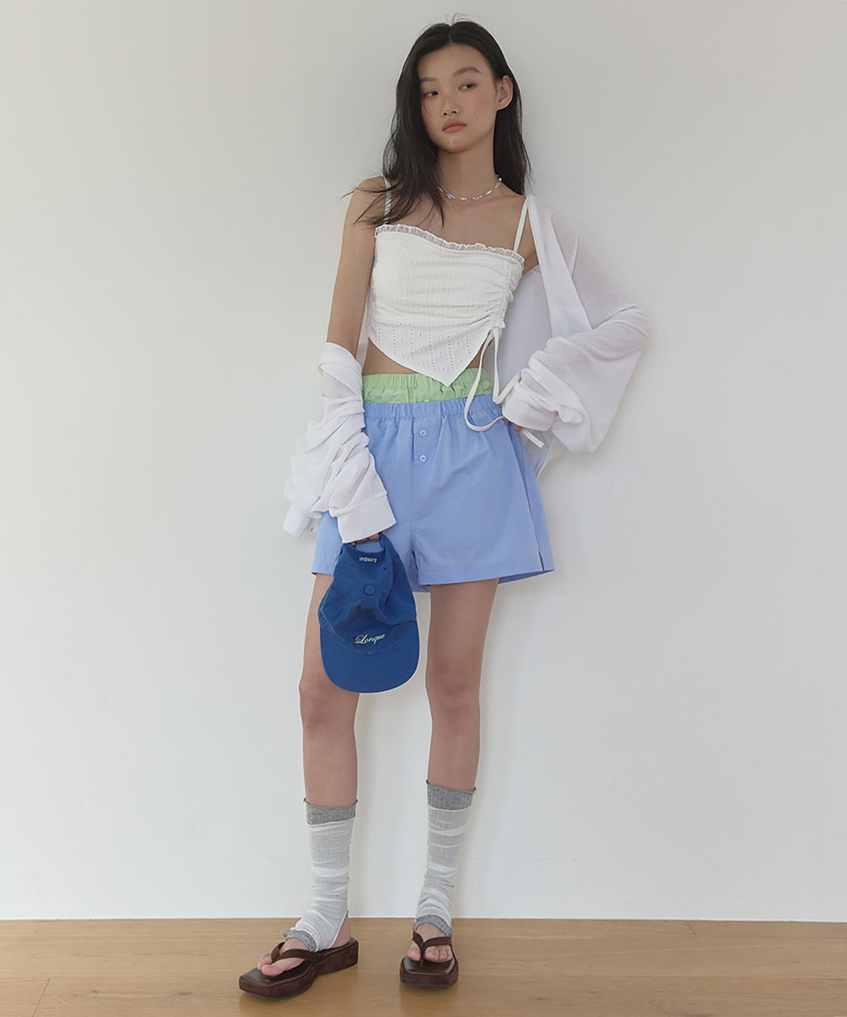 론크(LONQUE) COTTON SOLID TRUNK SHORTS (APPLE MINT)