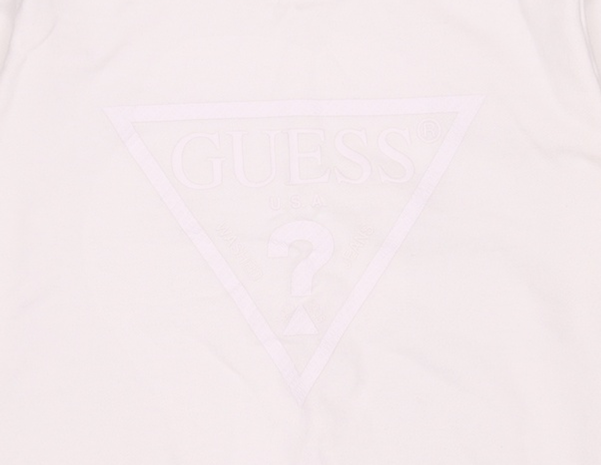 게스(GUESS) 남녀공용 3단쭈리 변형발포 삼각 맨투맨 S