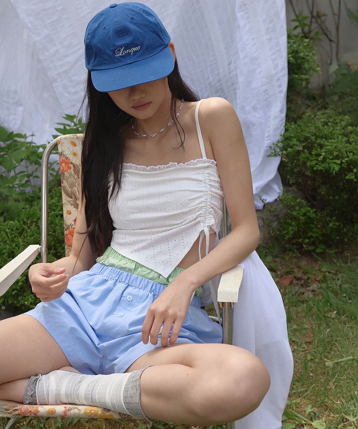 론크(LONQUE) LONQUE LOGO LETTERING CAP (BLUE)
