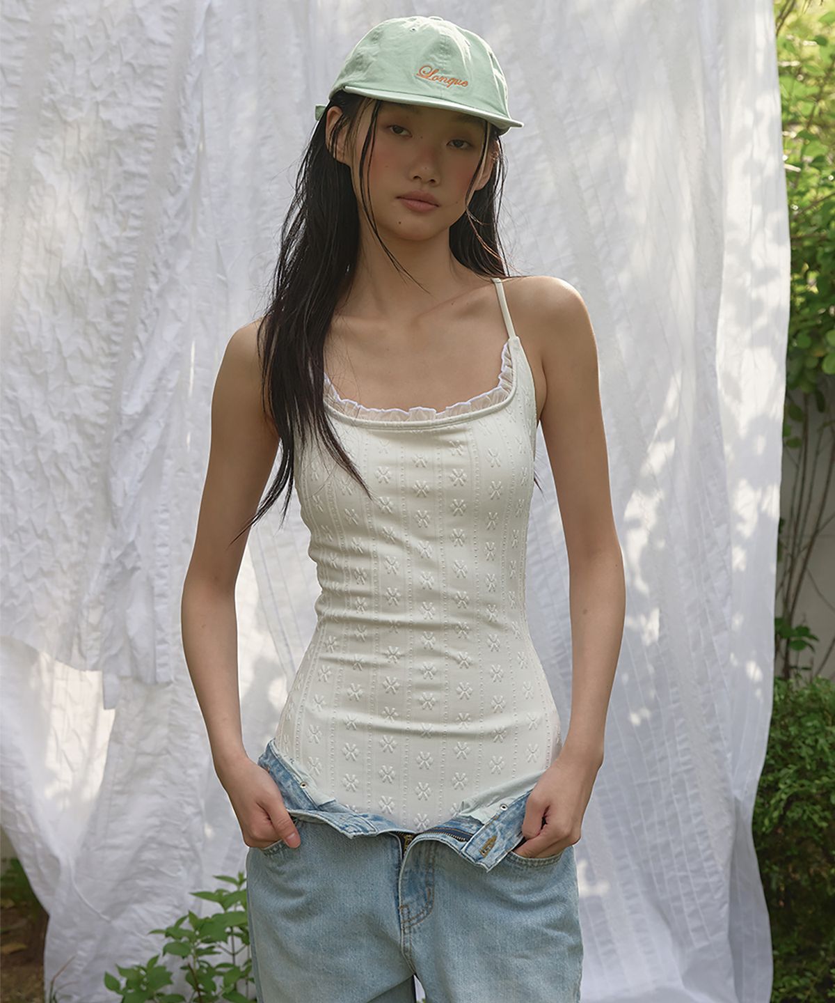 론크(LONQUE) LONQUE LOGO LETTERING CAP (MINT)