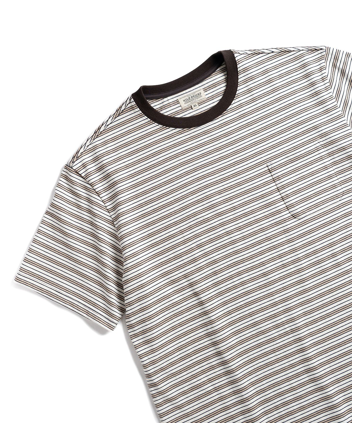 와일드 브릭스(WILD BRICKS) W25 STRIPED POCKET TEE (brown)
