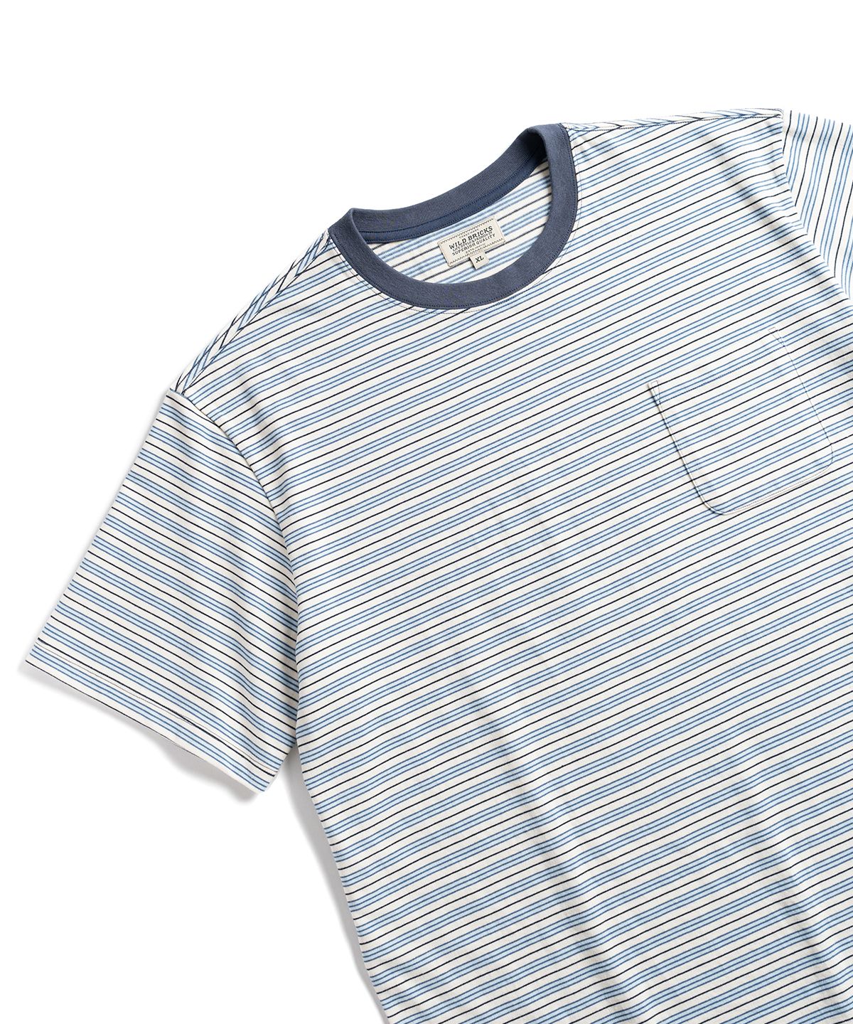 와일드 브릭스(WILD BRICKS) W25 STRIPED POCKET TEE (blue)