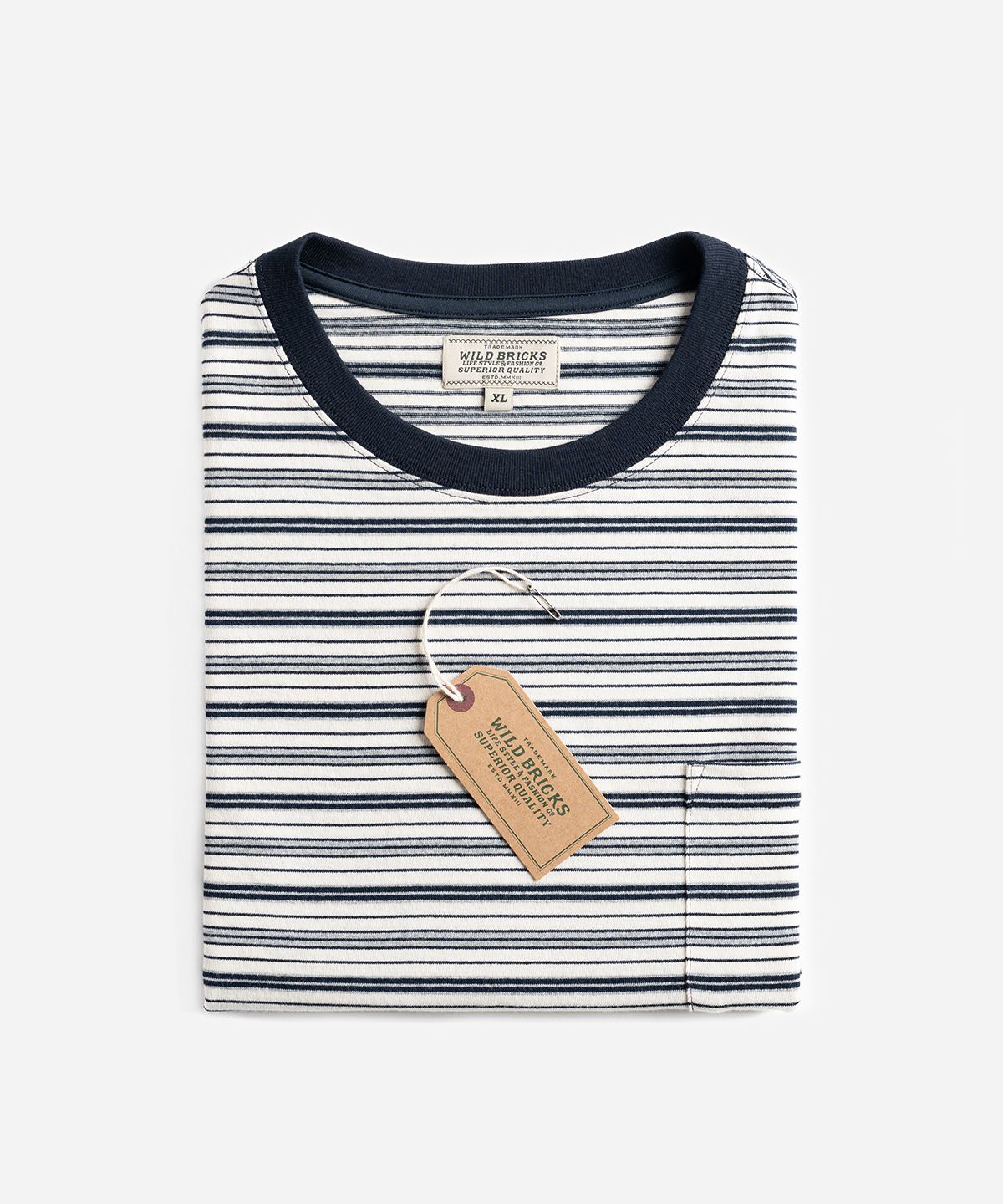 와일드 브릭스(WILD BRICKS) W25 STRIPED POCKET TEE (blue)