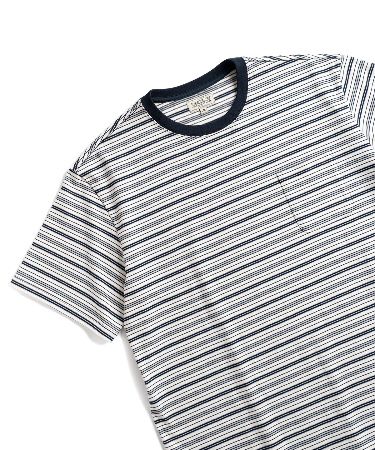 와일드 브릭스(WILD BRICKS) W25 STRIPED POCKET TEE (navy)