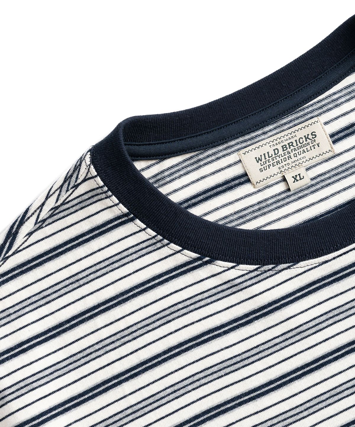 와일드 브릭스(WILD BRICKS) W25 STRIPED POCKET TEE (navy)