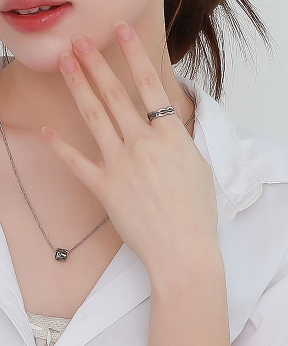 블랑시에르(BLANCIER) 쥬바그 BL267R1279 체인 오픈링 여자반지