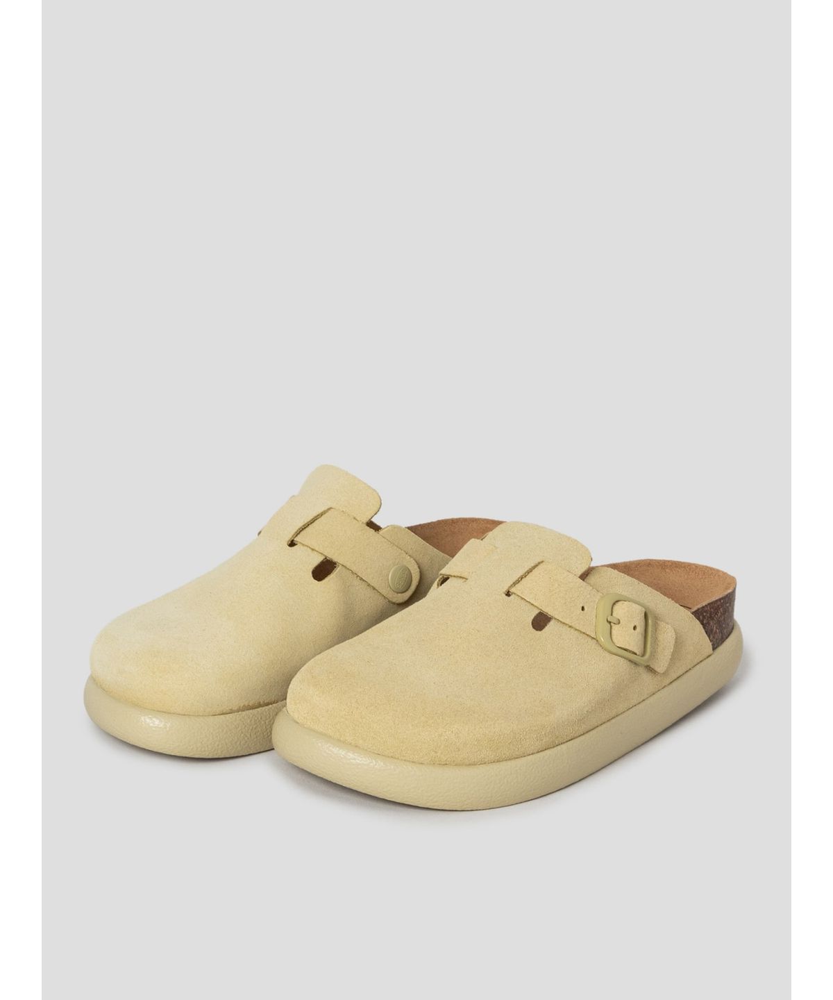 숄(SCHOLL) (WOMEN) 스웨이드 청키솔 코르크 크로그  옐로우 (HH64K2C75E)
