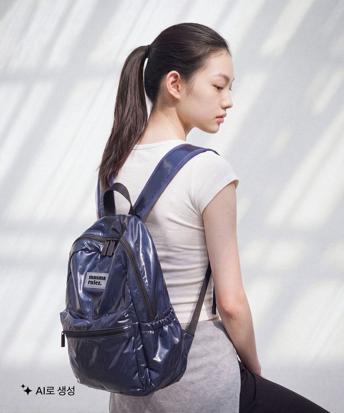 마스마룰즈(MASMARULEZ) mini ver. daily backpack_Glow navy
