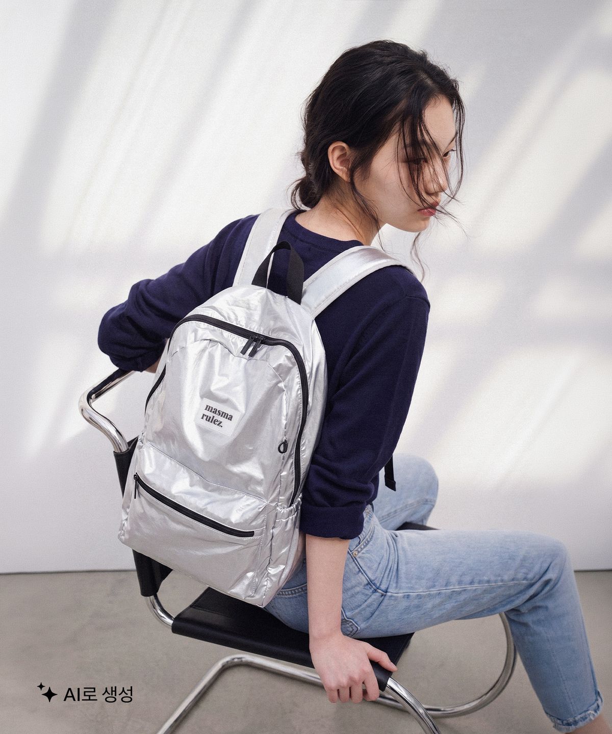 마스마룰즈(MASMARULEZ) Daily backpack_Glow silver