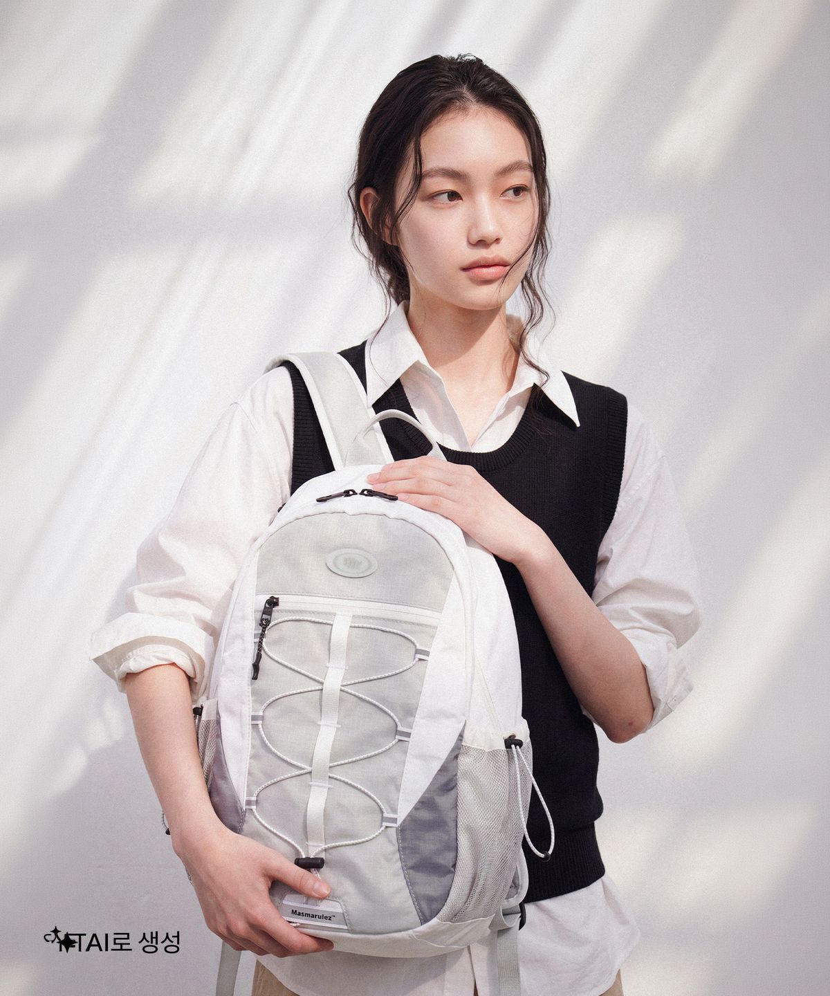마스마룰즈(MASMARULEZ) Safe+ Stellic String Backpack (17inch)_Mono white