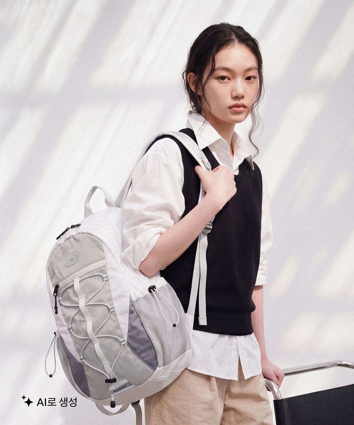 마스마룰즈(MASMARULEZ) Safe+ Stellic String Backpack (17inch)_Mono white