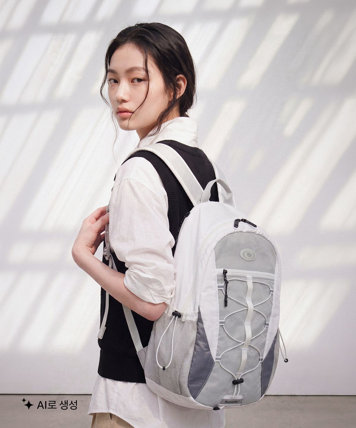 마스마룰즈(MASMARULEZ) Safe+ Stellic String Backpack (17inch)_Mono white